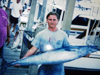 A young Austin Golden with a Wahoo during his deck hand days.